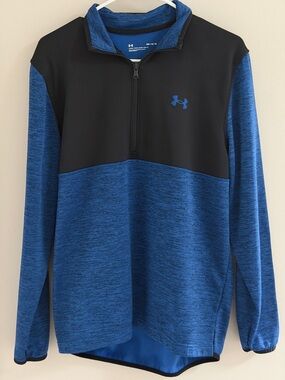 Under Armour Quarter Zip Pullover Blue Black Men’s Medium Athletic Jacket